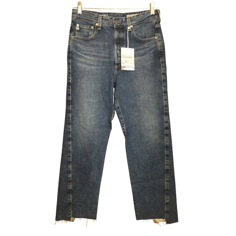 AG Womens Twisted Alexxis High-Rise Vintage Straight Crop Jeans 29R